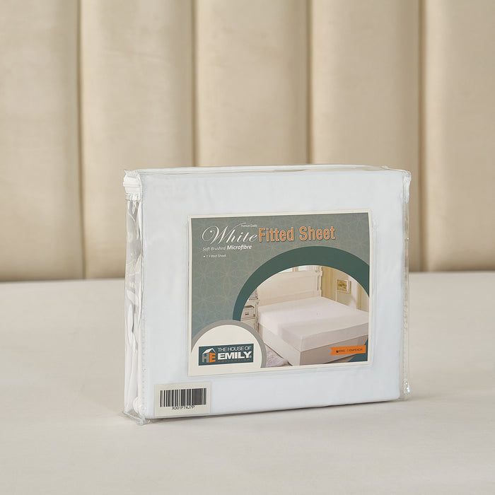White King Size Fitted Sheet Microfibre Soft as Egyptian Cotton Sateen 12 Inch Extra Deep