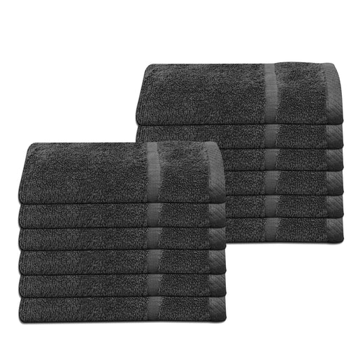 Wholesale Dark Grey Bath Towels Bulk Buy 100% Cotton 400 gsm Packs of 6, 12 and 48