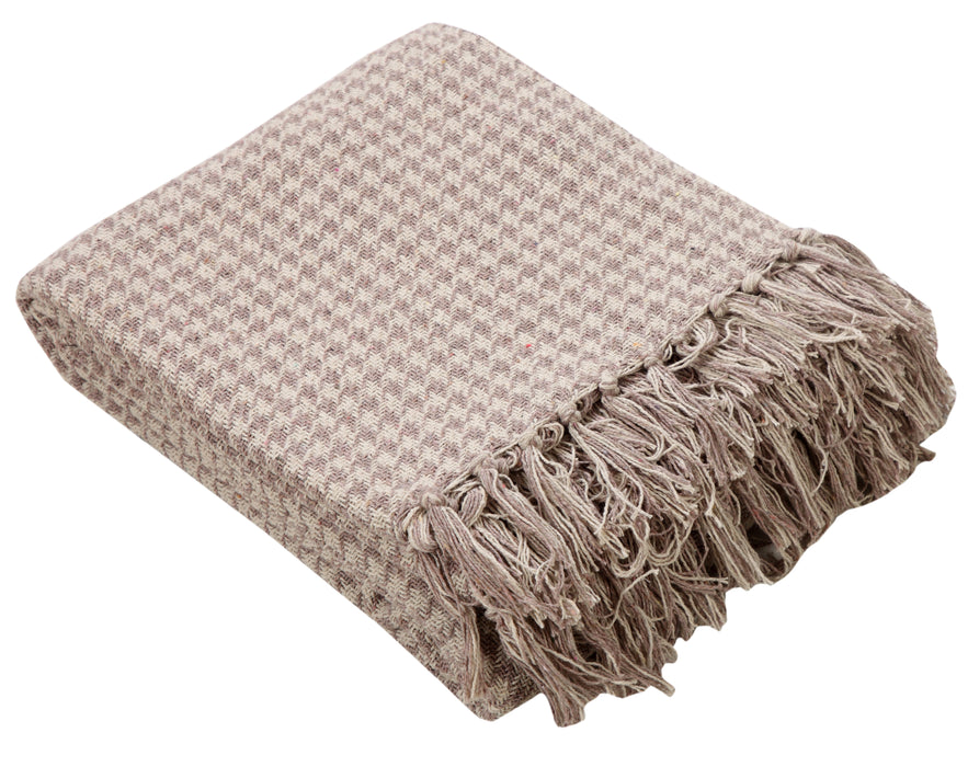 Houndstooth Throw Blanket 100% Cotton for Armchair, Single and Double Beds