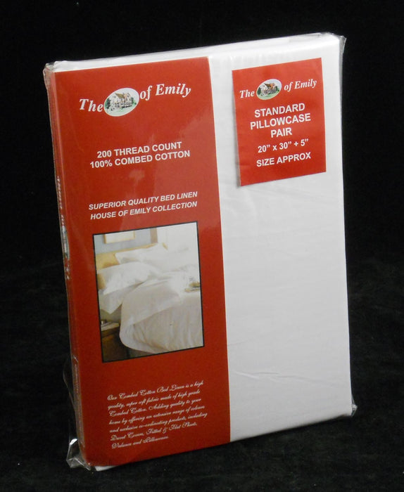 100% Cotton White Pillowcases Standard Size 200Tc - One Pair, 10 Pairs or 40 Pairs