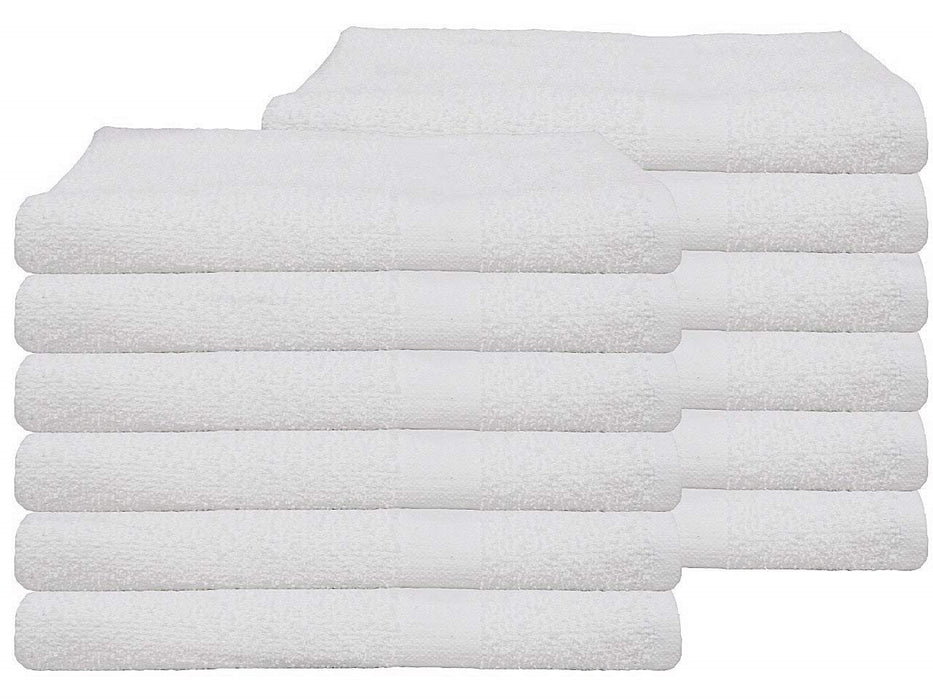 White Thin Bath Towels Bulk Buy 100% Cotton 320 gsm Budget Quality Packs of 12, 60, 72 and 720