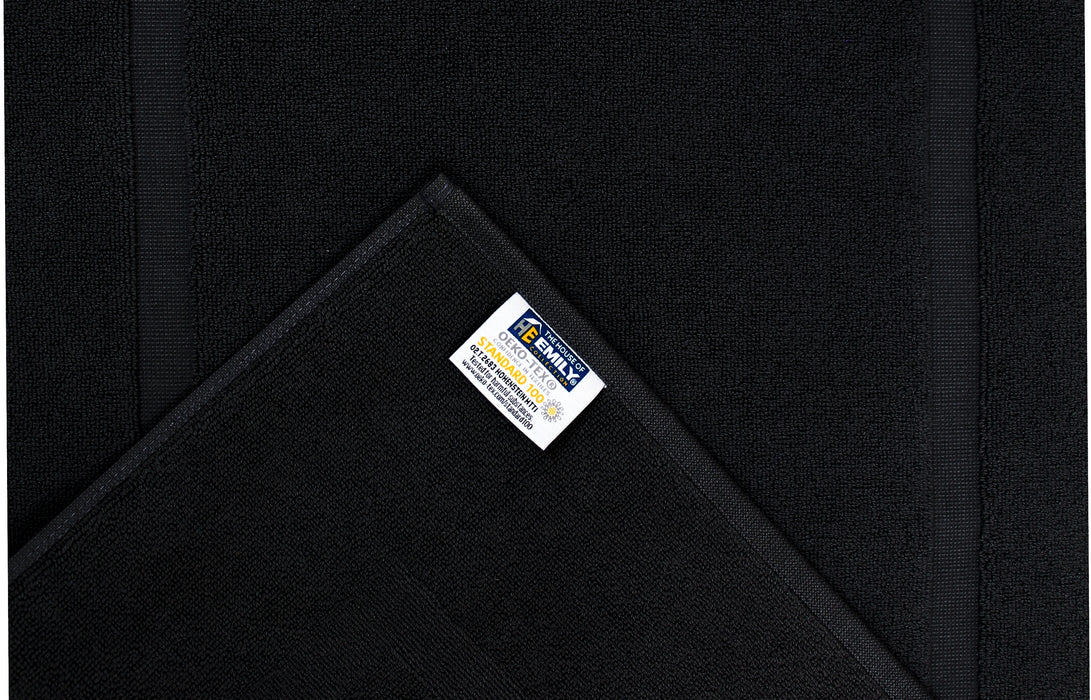 Black Bath Mats 100% Cotton 1000gsm Extra Large 50 x 100cm — factory2u ...