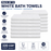 White Thin Bath Towels Bulk Buy 100% Cotton 320 gsm Budget Quality Packs of 12, 60, 72 and 720