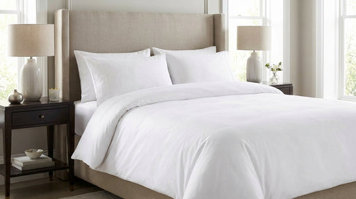 White 100% Cotton Duvet Cover Set Percale 200 Thread Count Bedding Single Double King Super King