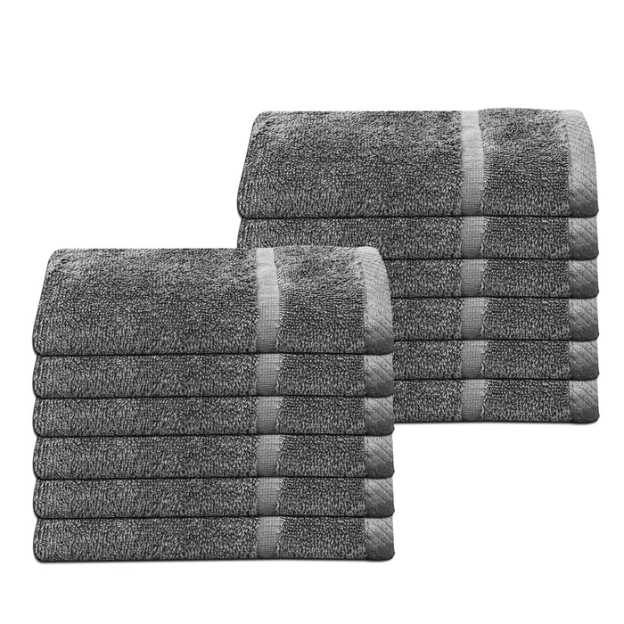 Wholesale Grey Hand Towels Bulk Buy 100% Cotton 360 gsm Packs of 12, 48 and 96