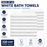White Thin Bath Towels Bulk Buy 100% Cotton 320 gsm Budget Quality Packs of 12, 60, 72 and 720