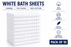 White Bath Sheets Towels 650gsm 90 x 150cm 100% Cotton Packs of 2, 10 and 24
