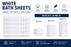 White Bath Sheets Towels 650gsm 90 x 150cm 100% Cotton Packs of 2, 10 and 24