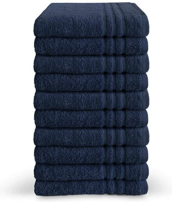 Navy Blue Bath Sheets 650gsm 90 x 150cm 100% Cotton Packs of 2, 10 and 24