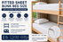 Bunk Bed Fitted Sheet White 2ft 6 Small Single 76 x 190cm 10 Inch Deep 200 Thread Count Polycotton for Caravan Beds Fully Elasticated