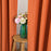 66" x 72" Burnt Orange Blackout Bedroom Eyelet Curtains with Tiebacks