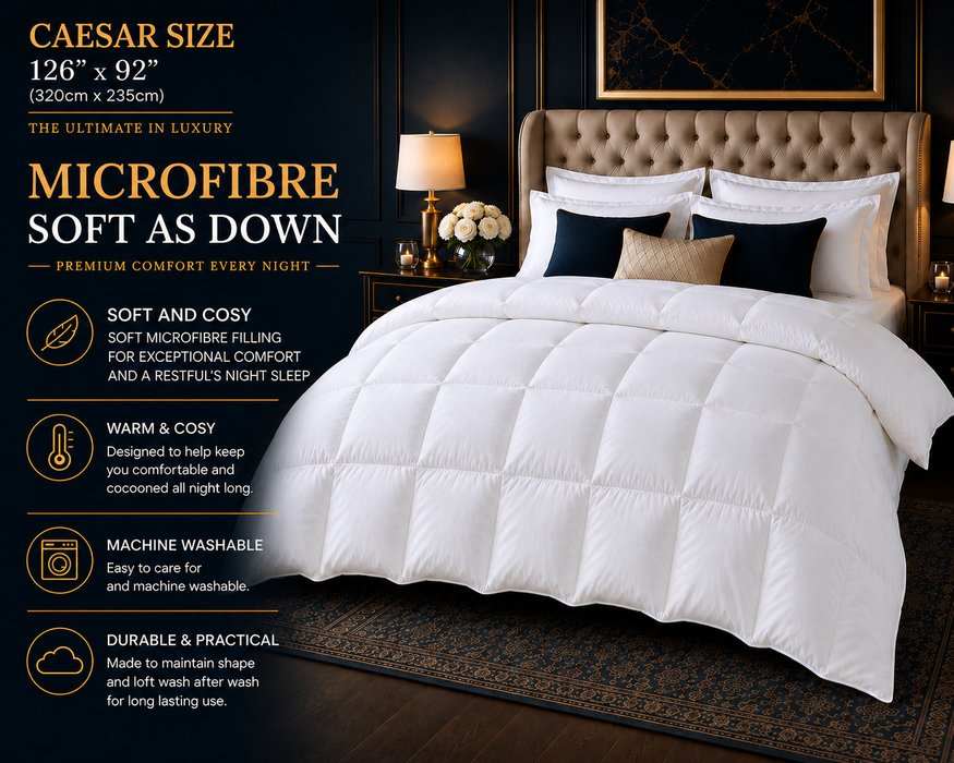 Caesar Size 10.5 Tog Duvet Microfibre Down Alternative Hypoallergenic