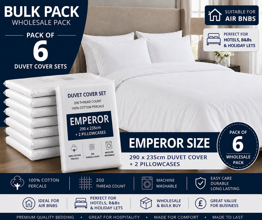 Wholesale White Duvet Cover Sets 100% Cotton Percale 200Tc Includes Pillowcase(s)