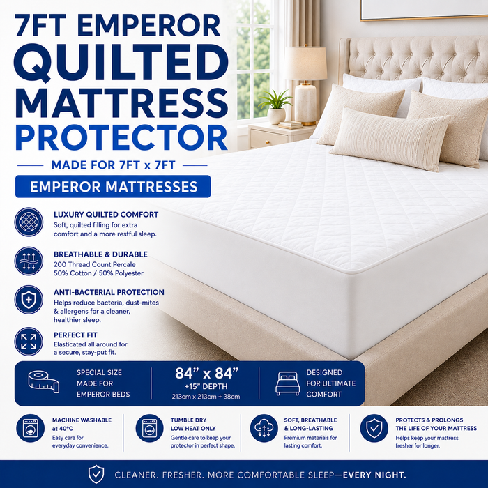 Large Emperor Mattress Protector Quilted 15" Extra Deep