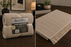 Extra Large Herringbone Throw Blanket 100% Cotton Natural & Beige