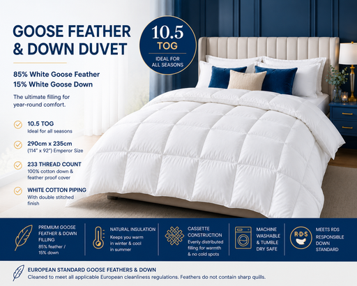 Emperor Duvet Goose Feather and Down 10.5 Tog