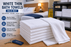 Wholesale Thin White Bath Towels Bulk Buy 100% Cotton 320 gsm Budget Quality Packs of 12, 60, 72 and 720