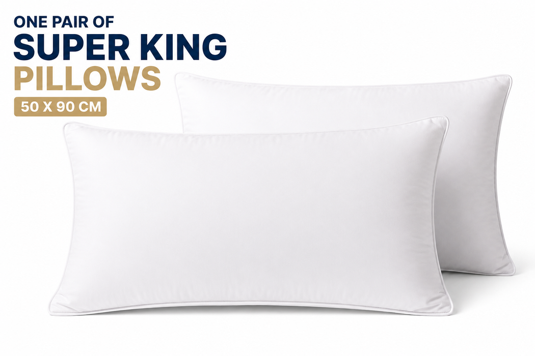 Super King Size Luxury Pillows Pack of 2 Down Alternative Microfibre
