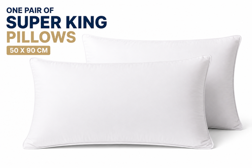 Super King Size Luxury Pillows Pack of 2 Down Alternative Microfibre