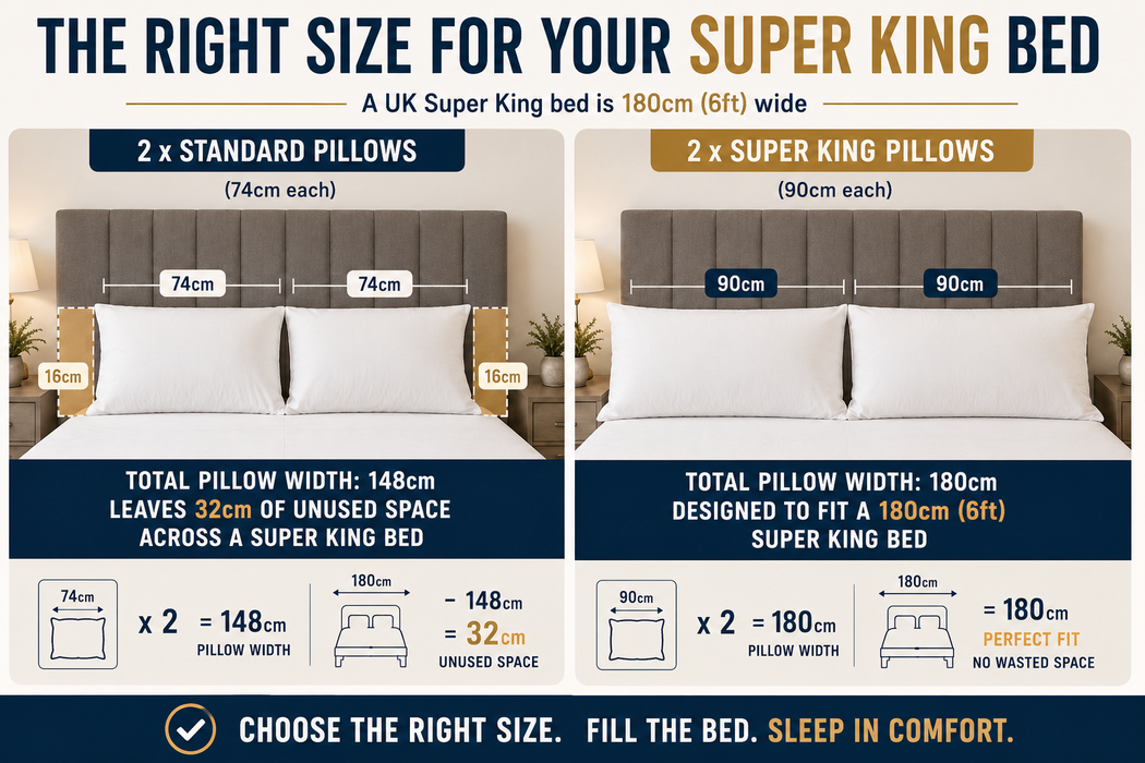 Super King Size Luxury Pillows Pack of 2 Down Alternative Microfibre