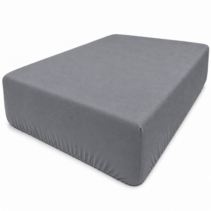 Super King Size 18" Deep Brushed Cotton Turkish Flannelette Fitted Sheet Grey