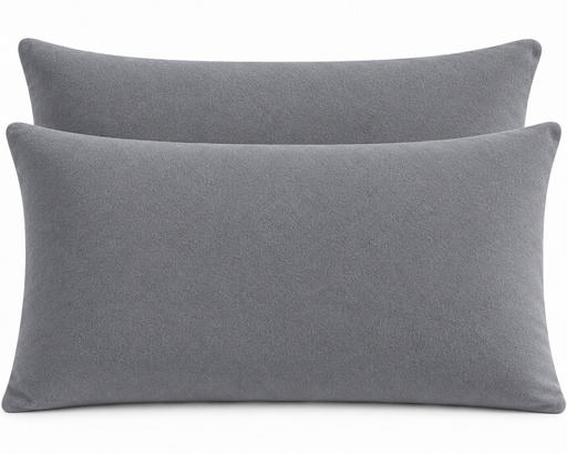 Super King 50 x 90cm Brushed Cotton Flannelette Pillowcases Pack of 2 Grey