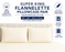 Super King Size Brushed Cotton Flannelette Pillowcase Pair Cream 50 x 90cm