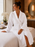 Wholesale White Lightweight Velour Spa Bathrobe Dressing Gown for Spas, Salons & Beauty Treatments