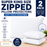 Super King Size Pillow Protectors Quilted Microfibre 50 x 90 cm Zipped Pack of 2 Hypo Allergenic Soft Smooth Touch