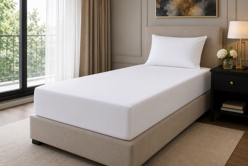 White Electric Bed Size Fitted Sheet 2ft 6in x 6ft 6in 12" Extra Deep 200Tc