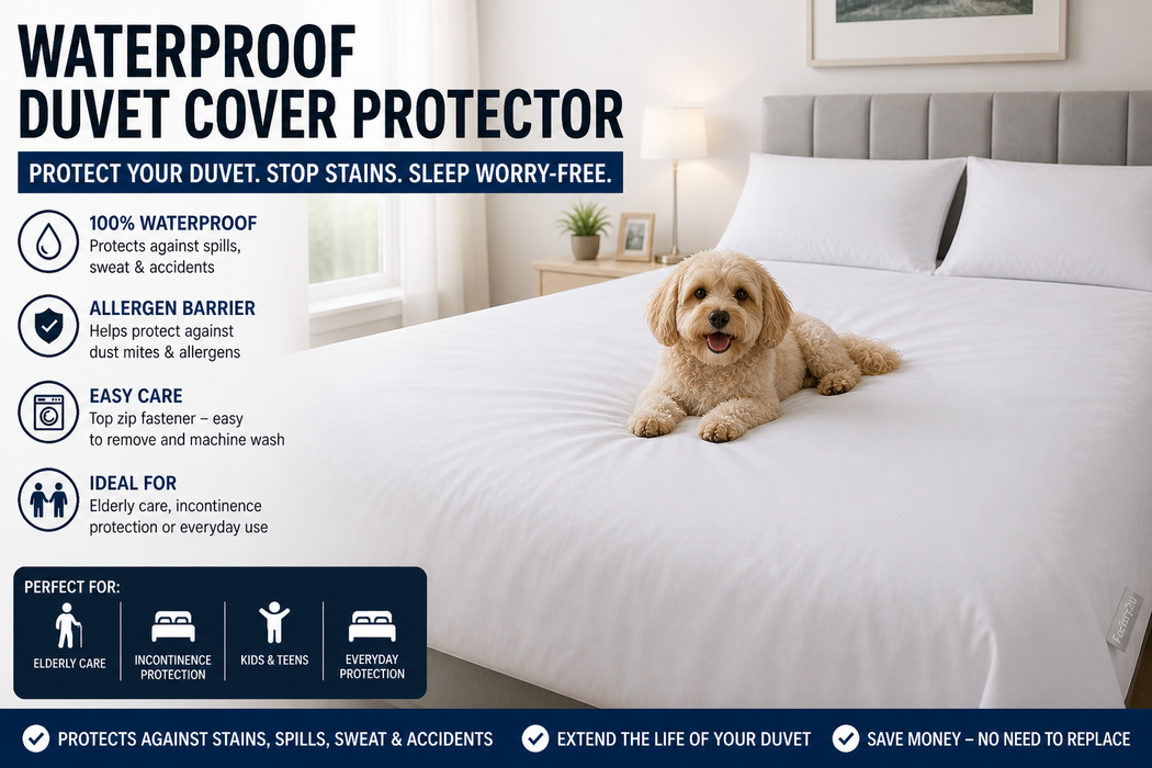 Waterproof Duvet Protector Cover Zipped Anti Dust Mite Pet Proof Washable Bedding All Sizes
