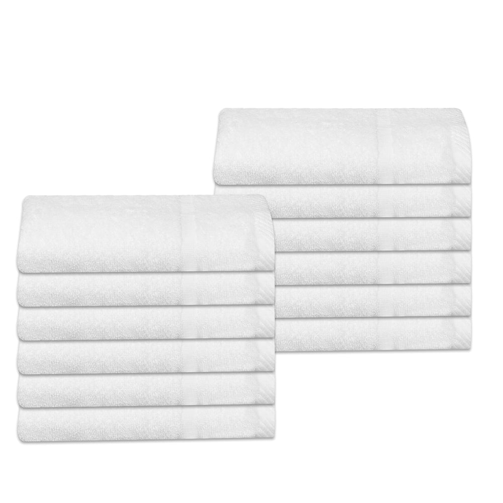 White Bath Towels 100% Cotton 400 gsm Packs of 6, 12 and 48