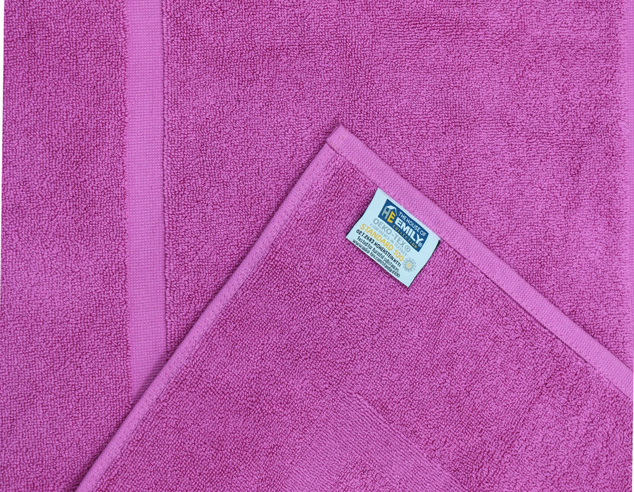 Extra Long Wild Orchid Pink Bath Mats 50 x 100cm 100% Cotton Towelling Type 1000gsm