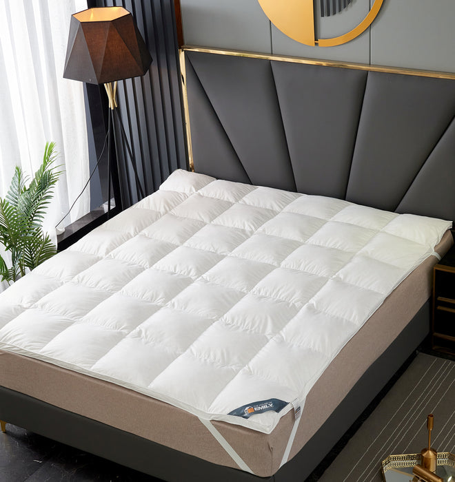 Large Emperor Microfibre Mattress Topper Cluster Ball 4" Thick Hotel Quality