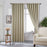 285cm Extra Wide Readymade Curtain Pair Eyelet Blackout Tie Backs