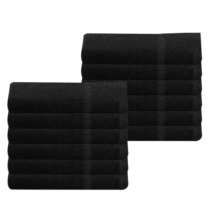 Black Hand Towels 100% Cotton 400 gsm Bulk Buy Packs of 12, 48, 72 and 96