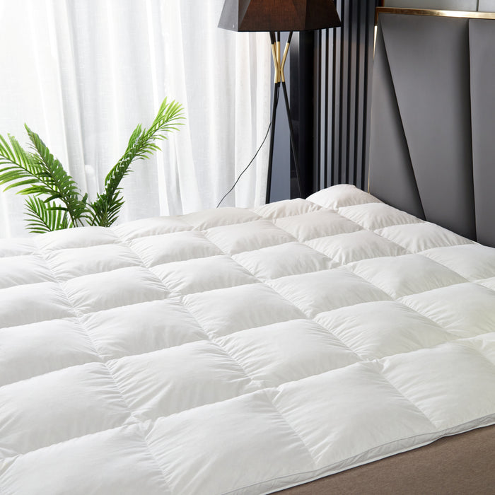 Large Emperor Microfibre Mattress Topper Cluster Ball 4" Thick Hotel Quality