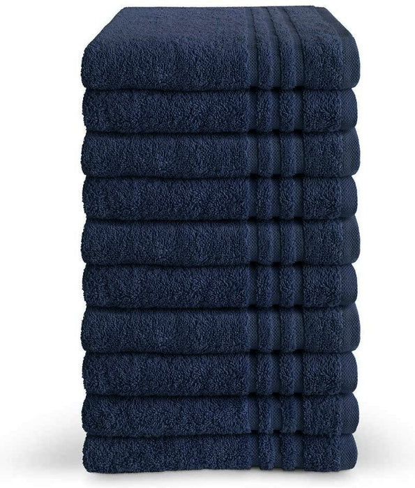 Wholesale Navy Blue Luxury Bath Towels 650gsm Bulk Buy 100% Cotton Packs of 6, 12 and 36