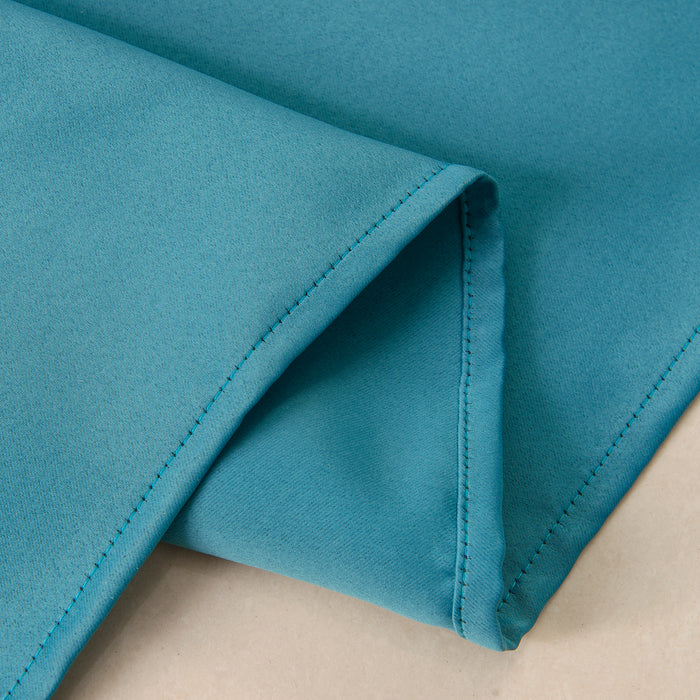 66" x 90" Teal Blackout Bedroom Eyelet Curtains with Tiebacks