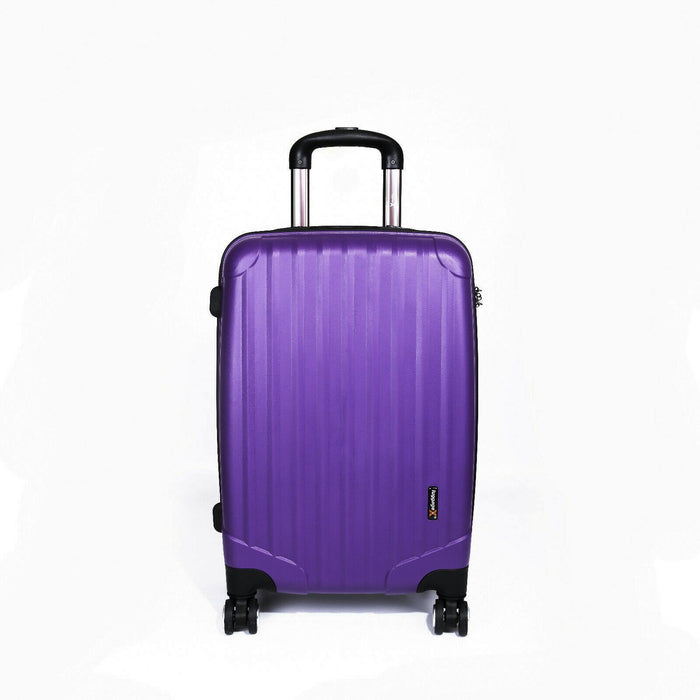 Purple Suitcase Set of 3 Hard Shell Luggage X 4 Double Spinner Wheels