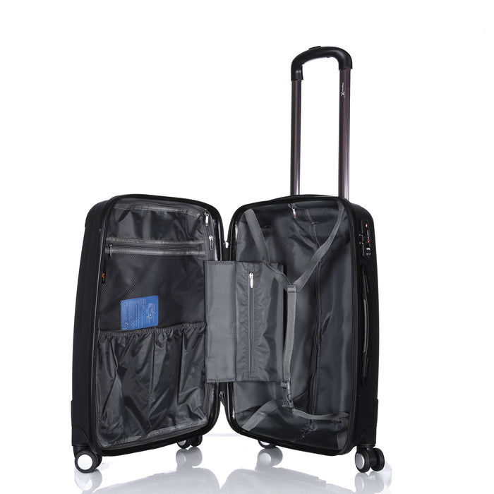 Hard Shell Cabin Suitcase 53x33x18cm 4 Double Spinner Wheels