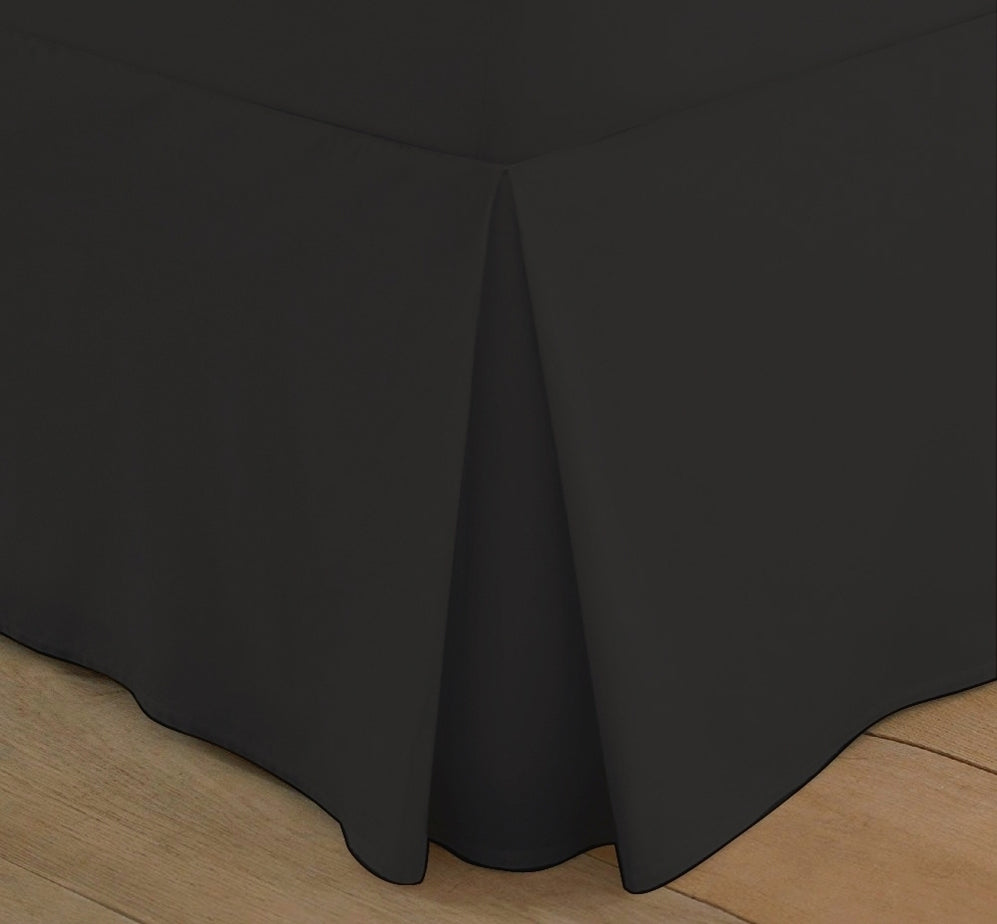 Superking Box Pleated Base Valance Black 200 TC — factory2u.co.uk