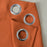 Extra Long 285cm Burnt Orange Curtain Pair Blackout Ring Top Two Tie Backs Included