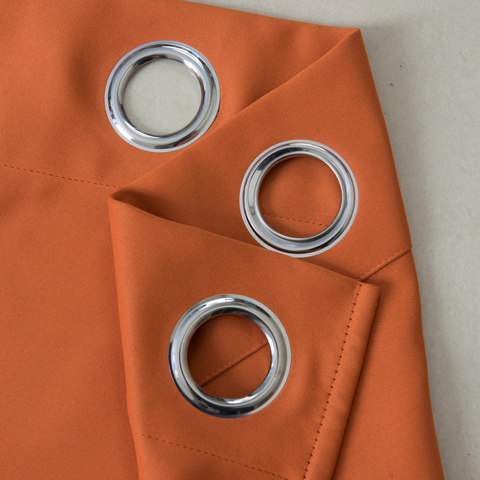 Burnt Orange Blackout Curtains 90" W x 90" L Eyelet Ring Top Grommets Tie Backs - PRE ORDER* Expected to be back in stock 5th December 2023