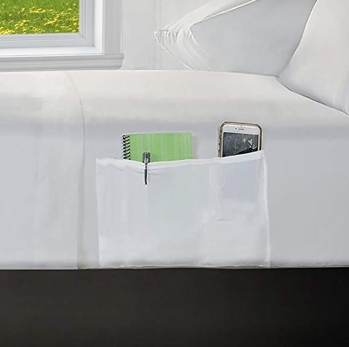 White Fitted Sheet with Storage Pockets 12" Extra Deep 200 Tc