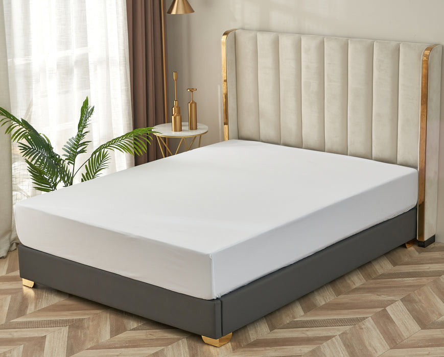 White Electric Bed Size Fitted Sheet 2ft 6in x 6ft 6in 12" Extra Deep 200Tc