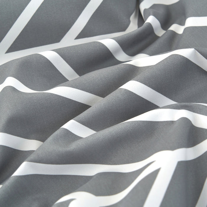 Single Bed Size Grey Chevron 3pc Complete Bedding Set Non Iron