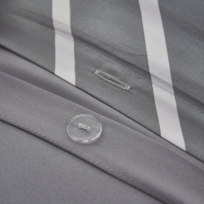 Grey Duvet Cover Sets Reversible Herringbone Microfibre Soft As Egyptian Cotton