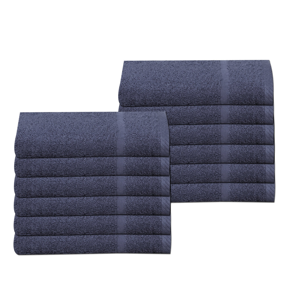 Dark Blue Hand Towels Bulk Buy 100% Cotton 400 gsm Packs of 6, 12, 48 and 72