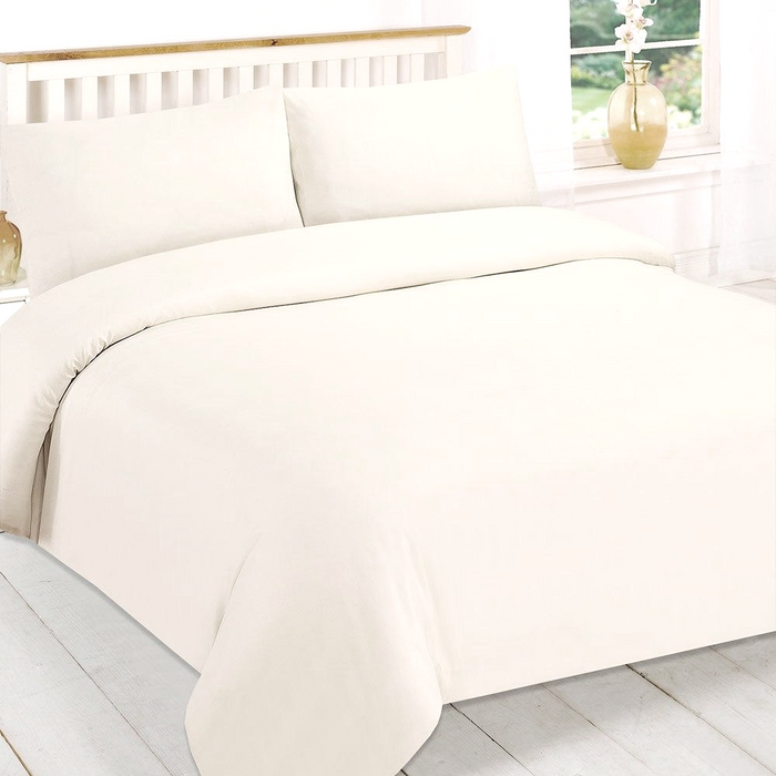 100% Cotton Duvet Cover Set White or Cream 200 Thread Count Percale